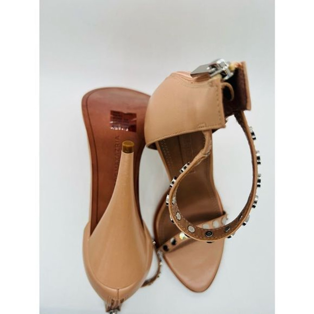 BCBGMAXAZRIA Women's Nude Studded Ankle Strap Heels Size 8 NWT - Picture 6 of 8